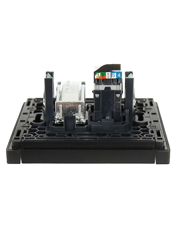 FORTE&PIANO Розетка двойная TV+RJ45 кат.5E FP136 черный | FP-AK20-1-K02 | IEK — миниатюра 5