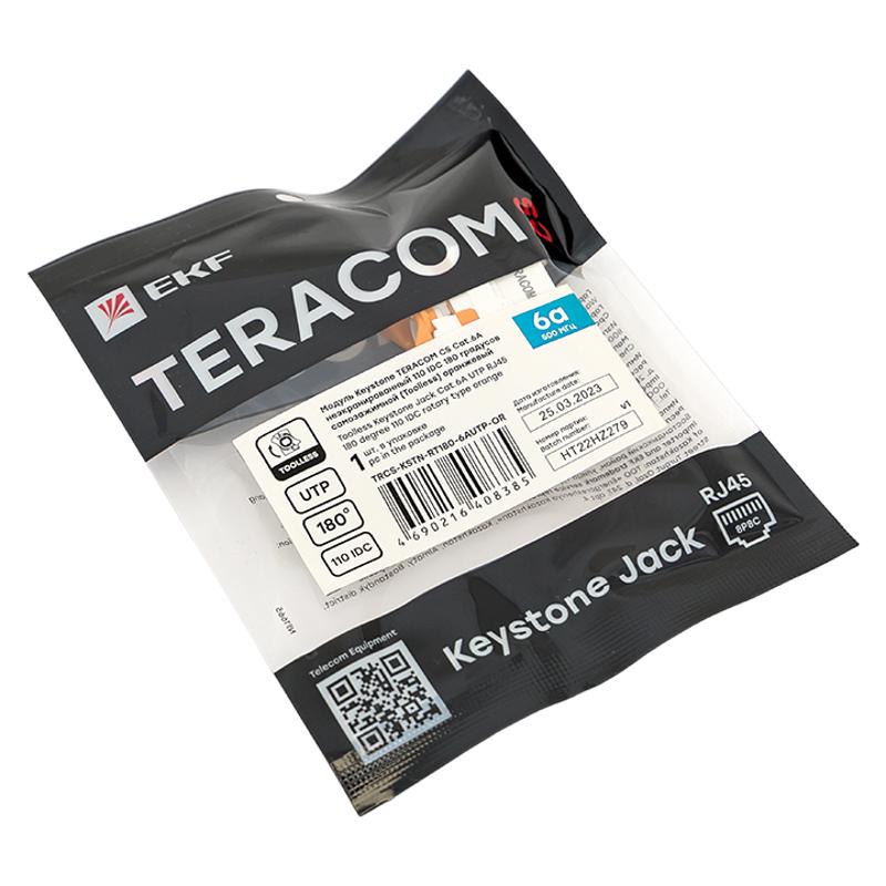 Модуль Keystone TERACOM CS Cat.6A неэкранированный 110 IDC 180 градусов самозажимной (Toolless) оранжевый | TRCS-KSTN-RT180-6AUTP-OR | EKF — миниатюра 8