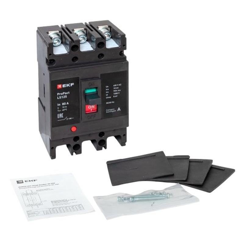 Выключатель автоматический LS125 18кА 3P 80А ProPact | mccb-125-18-3-80-ls | EKF — миниатюра 15