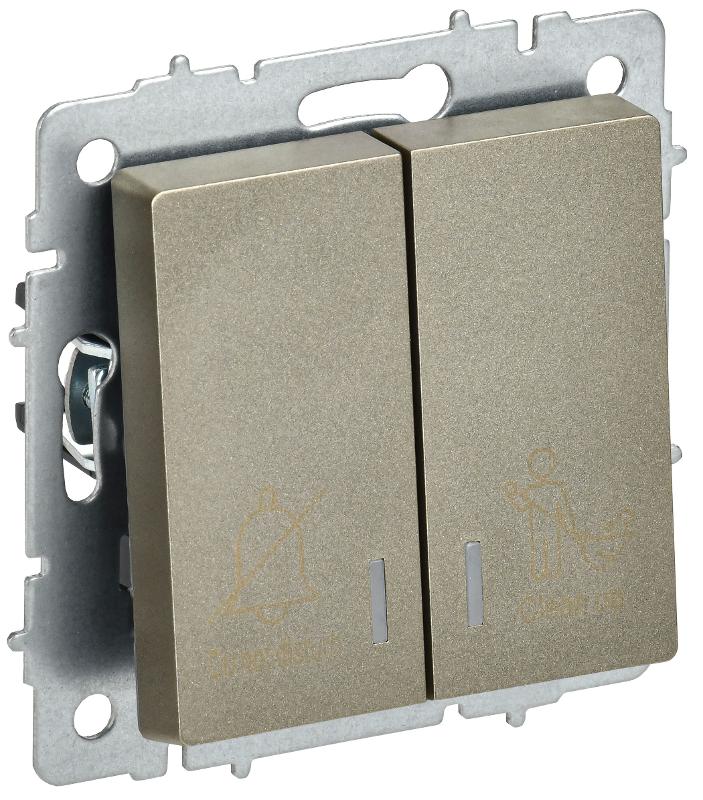 BRITE Выключ. 2-кл. с инд. отел. 10А ВС10-2-9-БрШ шамп. | BR-V20-2-10-K37 | IEK — IEK (ИЭК)