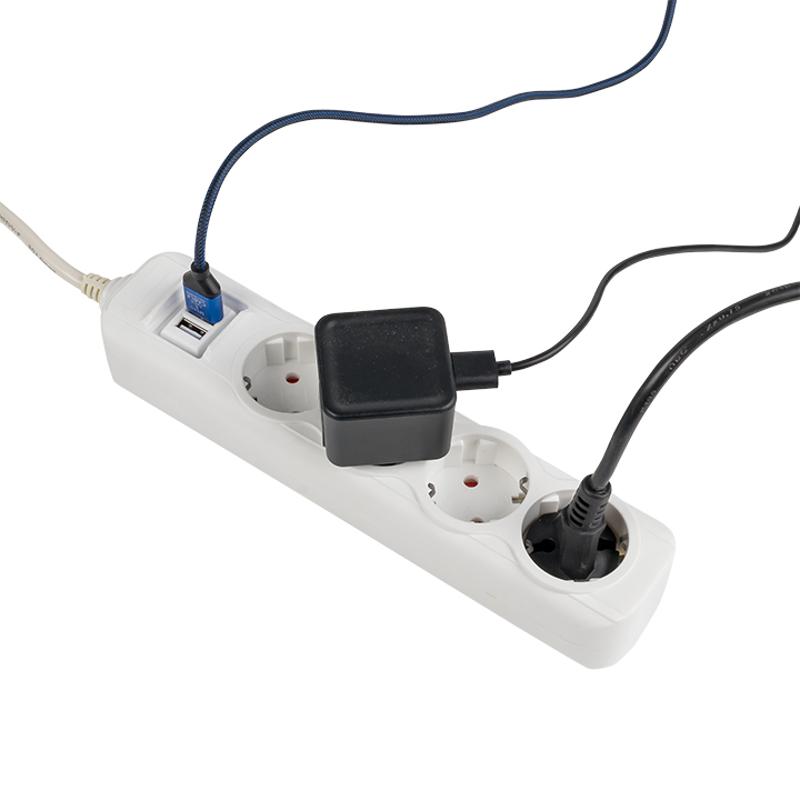 Удлинитель "Эксперт" 4 гнезда 3 метра 16А/3,5кВт с 2 USB 2,1А ПВС 3х1 | UBA16-2USB-4-03i | EKF — миниатюра 6