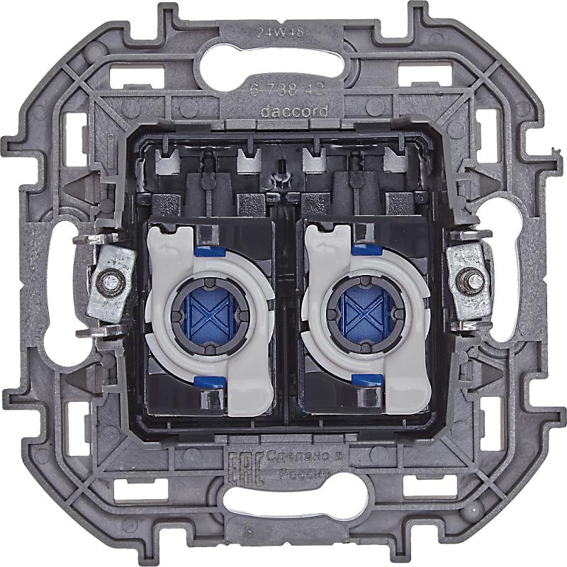 Inspiria Алюминий Розетка 2-ая компьютерная RJ45 С/У категория 6 UTP — миниатюра 8