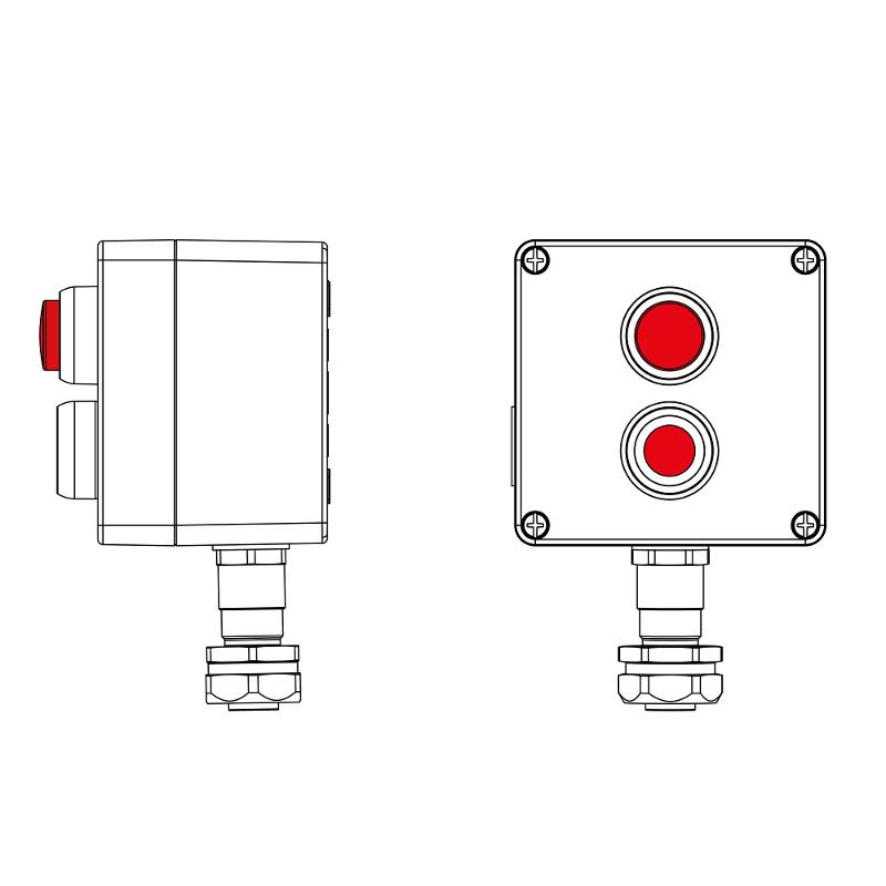 Взрывозащищенный пост управления из алюминия CPE-A-12-(1xP1R(11)-1xLR(250))-1xKAEPM2MHK-20(C)1Ex d e IIC Т5 Gb / Ex tb IIIC T95°CDb IP66 | 2201.121.22 — DKC (ДКС)
