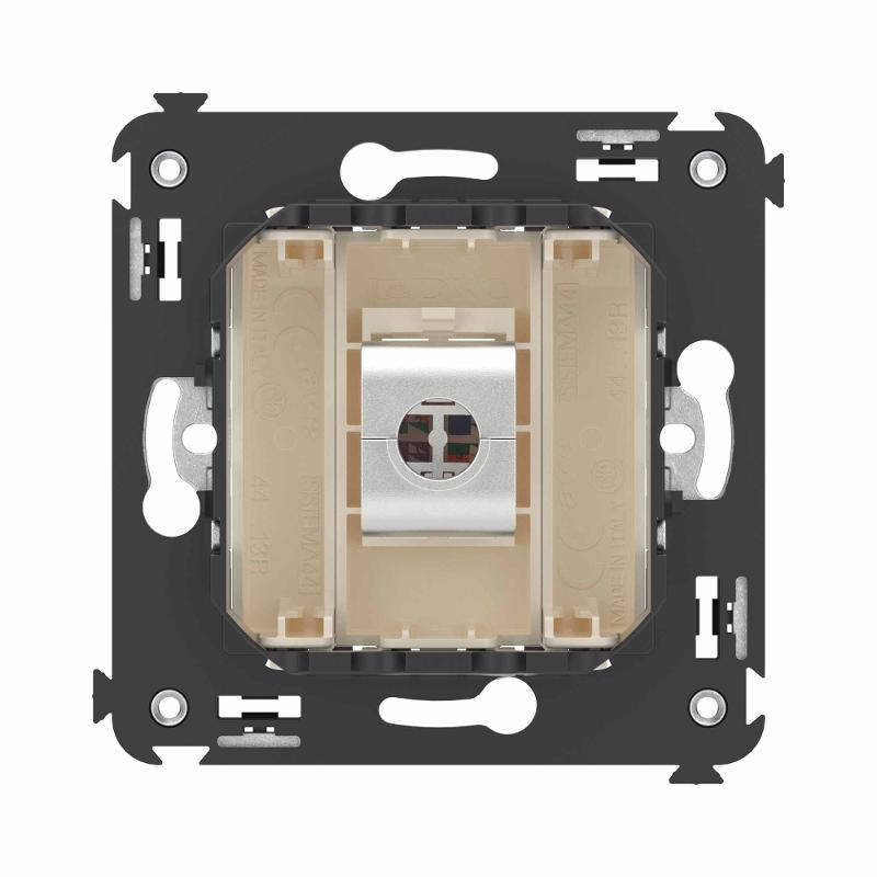 Компьютерная розетка RJ-45 без шторки в стену, кат.6 одинарная экранированная, "Avanti", "Ванильная дымка" | 4405793 | DKC — миниатюра 4