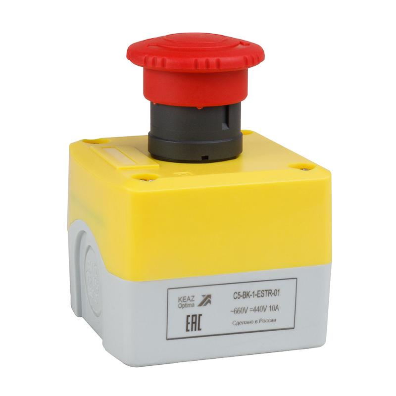 Пост кноп авар стоп OptiSignal D22 C5-BK-1-ESTR-01 1НЗ возв пов XALK178 |338521| КЭАЗ — КЭАЗ (Курский электроаппаратный завод)