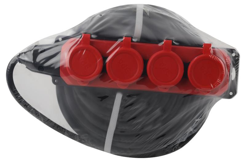 Удлинитель силовой UK-4e-3x1,5-30m-IP44(KG) с заземлением 4 розетки каучук 30м КГ 3х1,5мм2 IP44 | Б0057588 | ЭРА — миниатюра 4