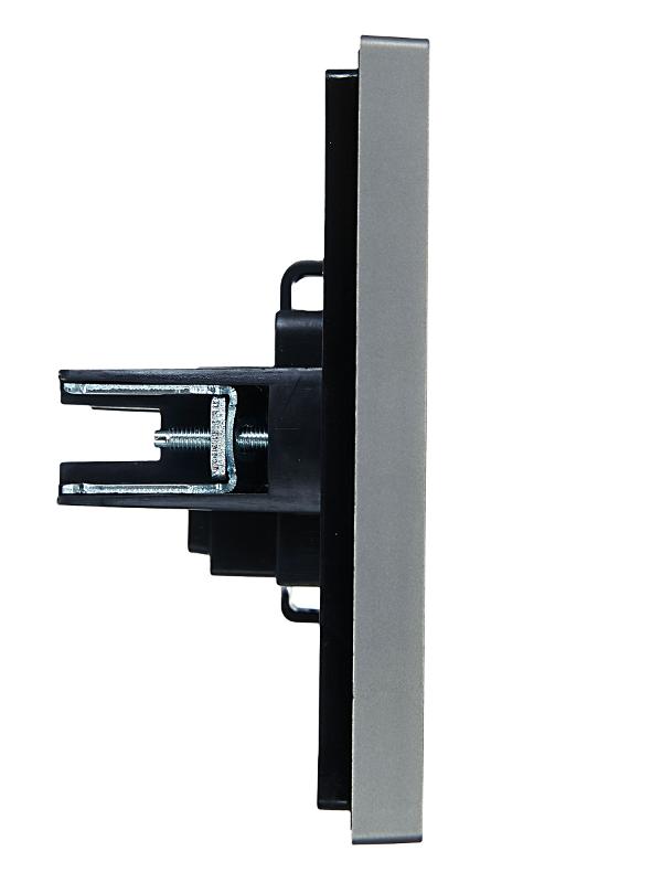 FORTE&PIANO Розетка без заземления, без шторок в/к 10А FP518 сталь | FP-R10-10-K46 | IEK — миниатюра 4