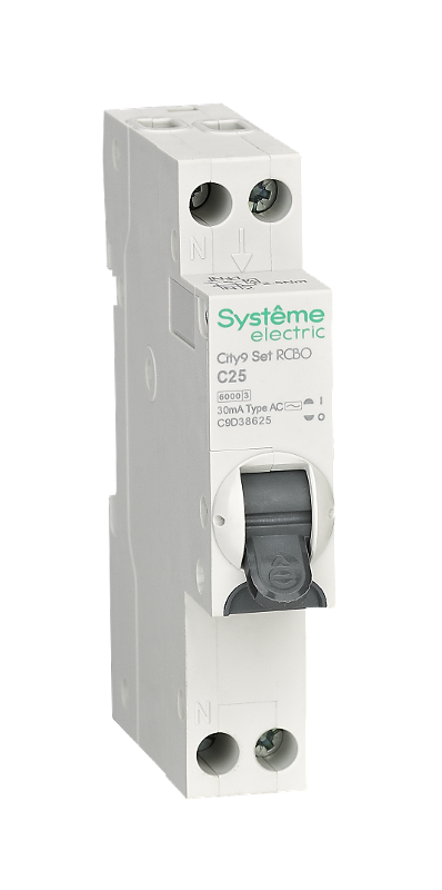 АВДТ City9 1П+Н C25 6000A 30мА AC 18мм | C9D38625 | SE — Systeme Electric