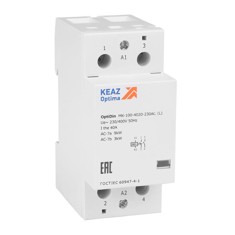 Контактор модульный OptiDin MK-100-4020-230AC (L) | 343732 | КЭАЗ — КЭАЗ (Курский электроаппаратный завод)