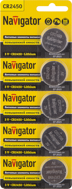 Элемент питания 94 766 NBT-CR2450-BP5 |94766 |Navigator — Navigator