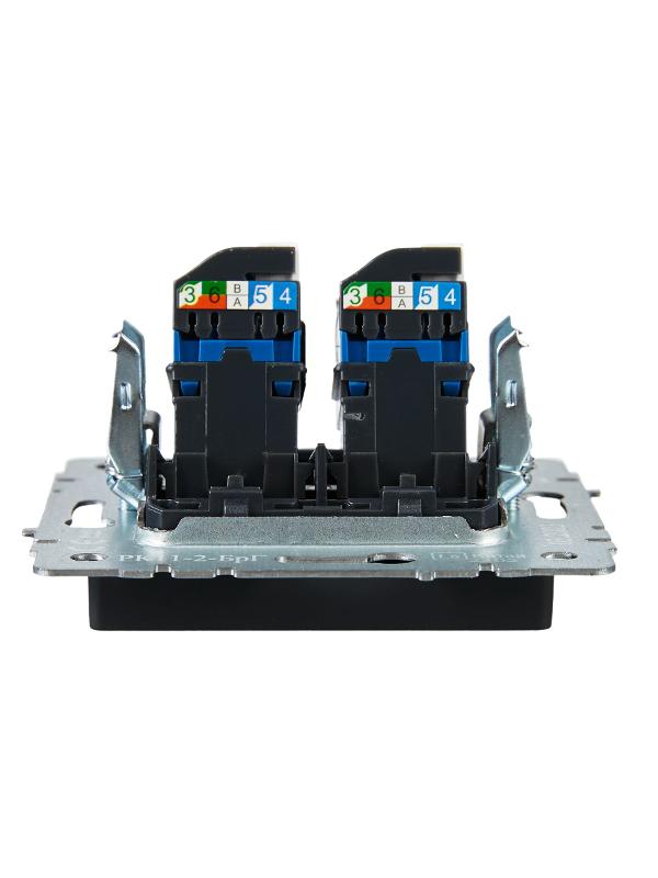BRITE Розетка компьютерная 2-ая RJ45 кат.6 РК11-2-БрГ графит | BR-K20-2-K53 | IEK — миниатюра 6