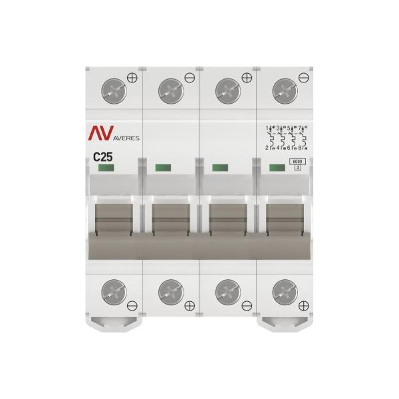 Выключатель автоматический четырехполюсный AV-6 DC 25А C 6кА AVERES | mcb6-DC-4-25C-av | EKF — миниатюра 14