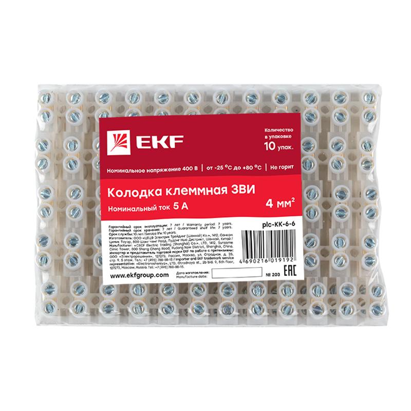 Клеммная колодка полиэтилен 1-4(6) мм2 6А 12 секций (уп. 10 шт.) EKF | plc-KK-6-6 | EKF — миниатюра 4
