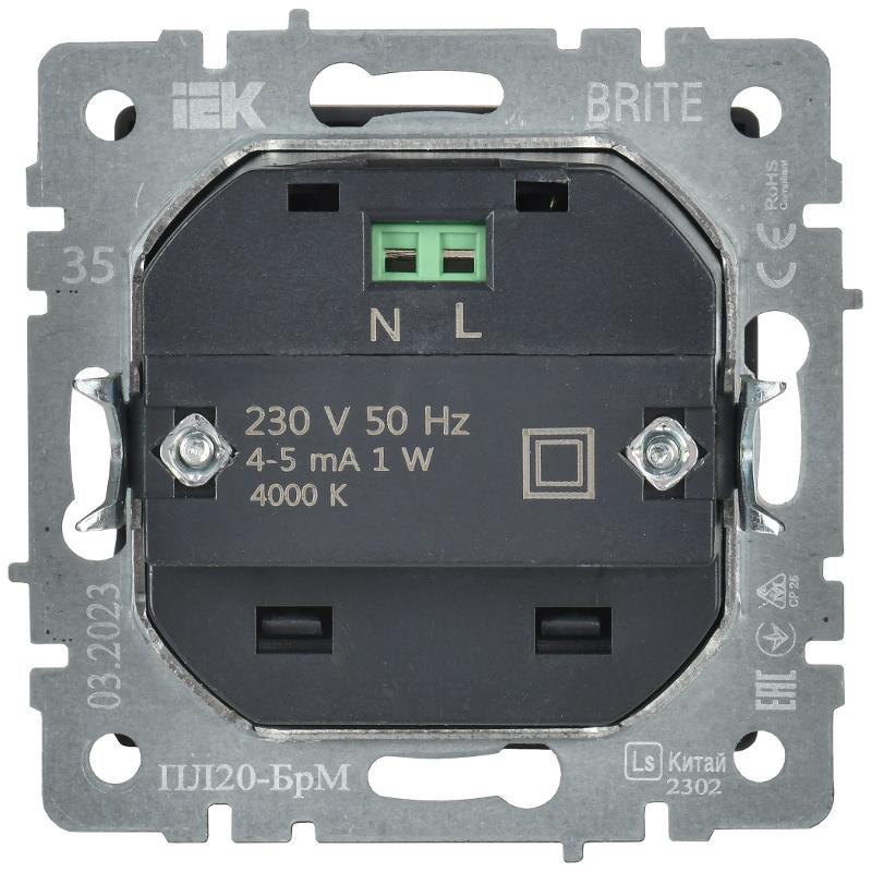 BRITE Подсветка LED встраиваемая ПЛ20-БрМ маренго | BR-FL20-K35 | IEK — миниатюра 3