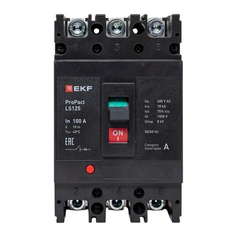 Выключатель автоматический LS125 18кА 3P 100А ProPact EKF | mccb-125-18-3-100-ls | EKF — миниатюра 8