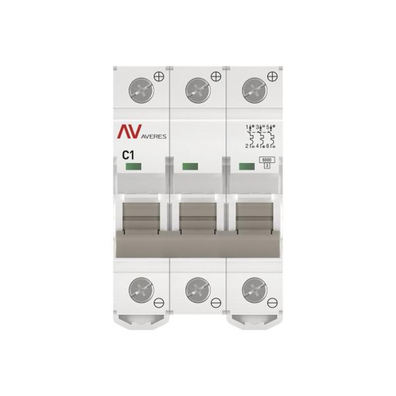 Выключатель автоматический трехполюсный AV-6 DC 1А C 6кА AVERES | mcb6-DC-3-01C-av | EKF — миниатюра 11