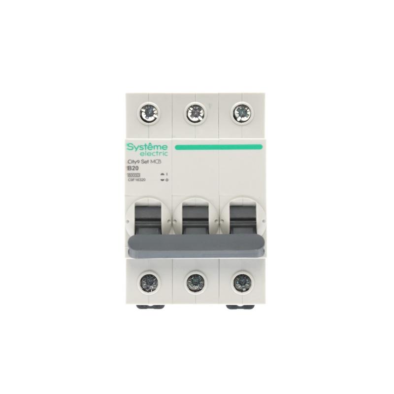 Выключатель автоматический трёхполюсный 20A B 6kA City9 | C9F16320 |Systeme Electric — миниатюра 3