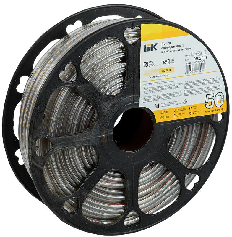 Лента светодиодная 50м LSR-2835WW60-4,8-IP67-220В | LSR3-1-060-67-0-50 | IEK — IEK (ИЭК)