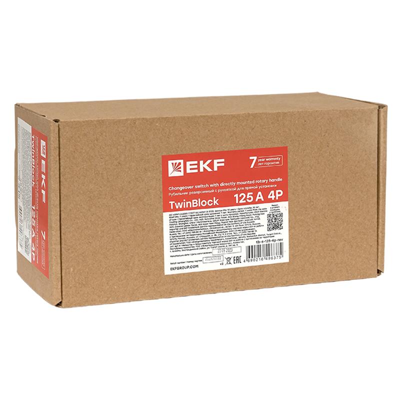 Рубильник 125A 4P реверсивный c рукояткой для прямой установки TwinBlock | tb-s-125-4p-rev | EKF — миниатюра 10