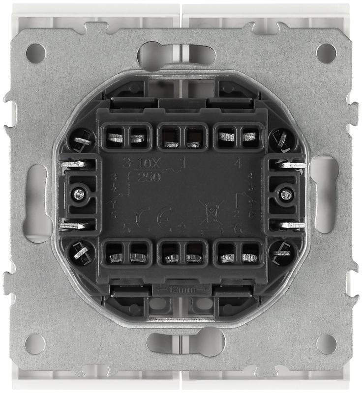 Переключатель Arktik 16-1106-01 двойной 10АХ-250В белый | Б0070364 | ЭРА — миниатюра 2