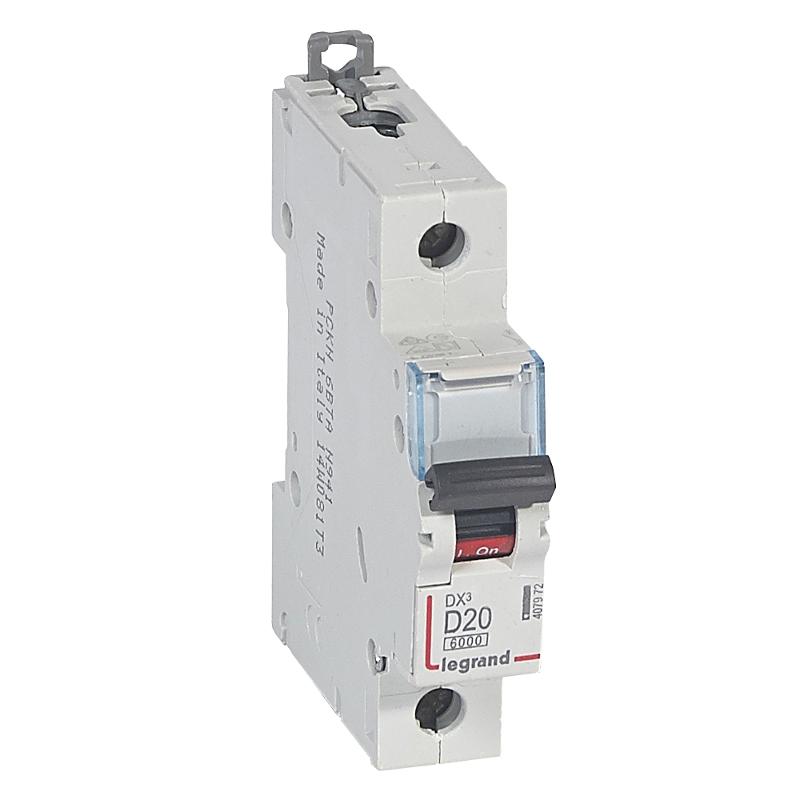 Выключатель автоматический  однополюсный DX3 6000 20А D 10кА | 407972 | Legrand — Legrand
