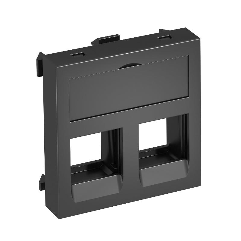 Корпус компьютерной розетки Modul45 тип С (прямой) 45x45 мм (черный) (DTG-02C SWGR1) | 6119282 | OBO Bettermann — OBO Bettermann