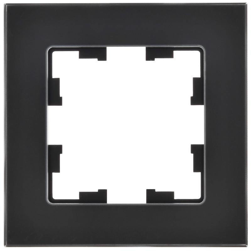 BRITE Рамка 1-ая РУ-1-2-Бр стекло черный матовый | BR-M12-G-31-K02 | IEK — миниатюра 2