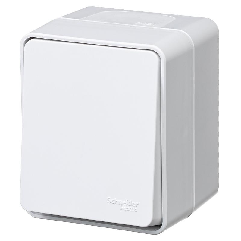 AtlasDesign Profi54 Белый О/У Выключатель 1-клавишный кнопочный 10 АХ | ATN540115 | SE — Systeme Electric
