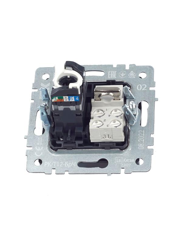 BRITE Розетка двойная RJ11+RJ45 кат.5E РК/Т12-БрЧ черный | BR-KT20-O-1-K02 | IEK — миниатюра 9