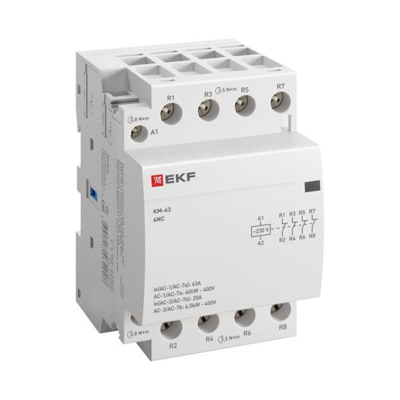 Контактор модульный КМ 63А 4NC (3 мод.) PROxima| km-3-63-04 | EKF — EKF