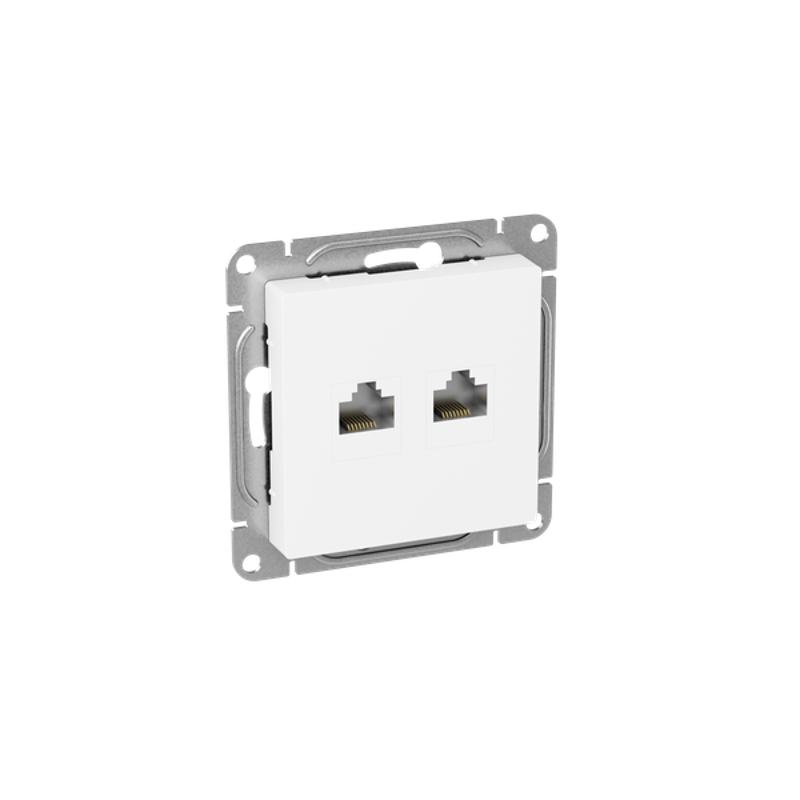 Механизм розетки RJ45 - 2шт, (cat5), белый Эпика EKF | UP1-SOW-2RJ45-5 | EKF — миниатюра 5