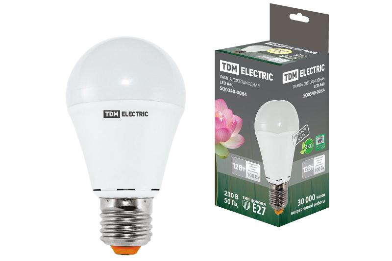 Лампа светодиодная LED 12Вт Е27 220В 3000К А60 груша | SQ0340-0084 | TDM — TDM ELECTRIC