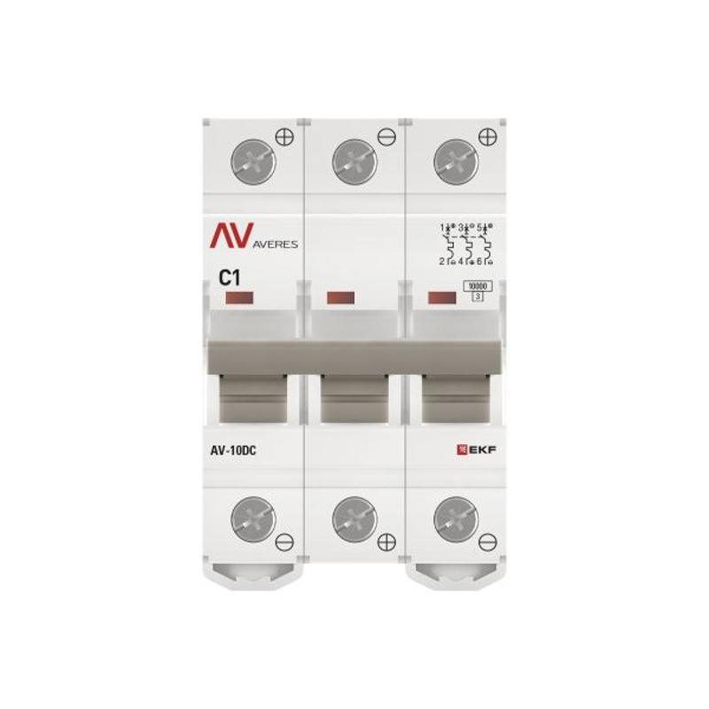 Выключатель автоматический AV-10 DC 3P 1A (C) 10kA  AVERES |mcb10-DC-3-01C-av| EKF — миниатюра 13