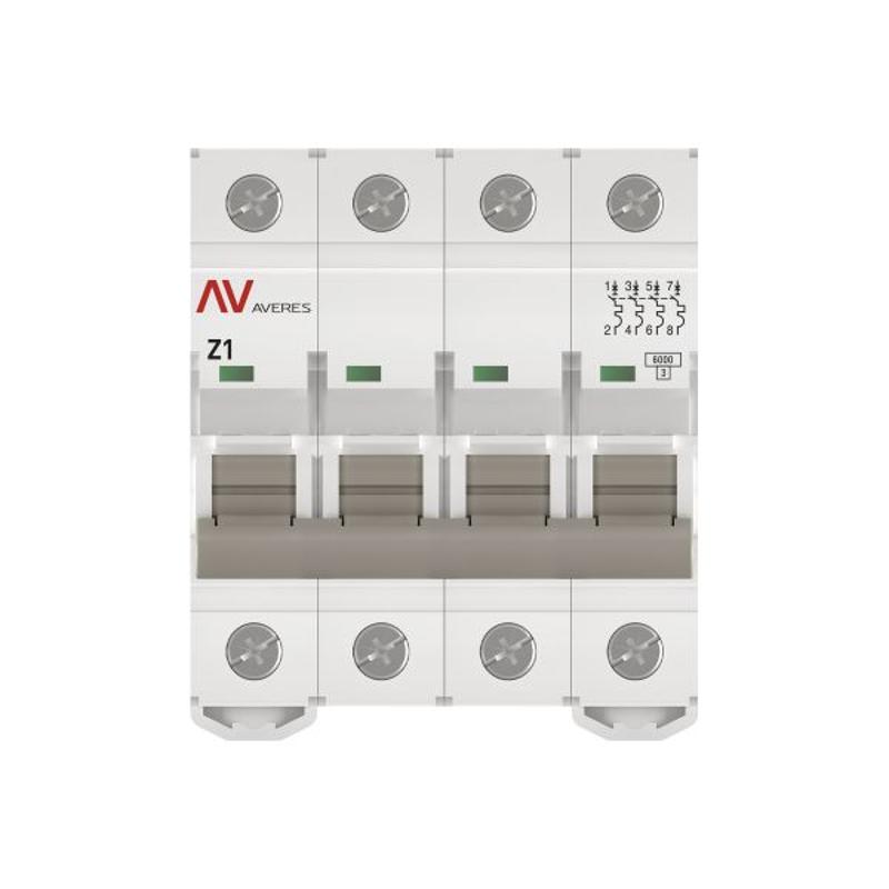 Выключатель автоматический AV-6 4P 1A (Z) 6kA AVERES | mcb6-4-01Z-av | EKF — миниатюра 3