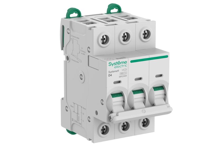 Systeme9 Автоматический выключатель (АВ) D 4A 3P 6kA 400В | S9F23304 | SE — Systeme Electric
