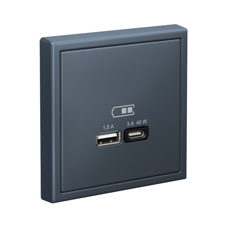 ArtGallery Грифель Розетка USB A + тип-C 45Вт высокоскор.заряд. QC, PD, механизм | GAL000729 | SE — миниатюра 4