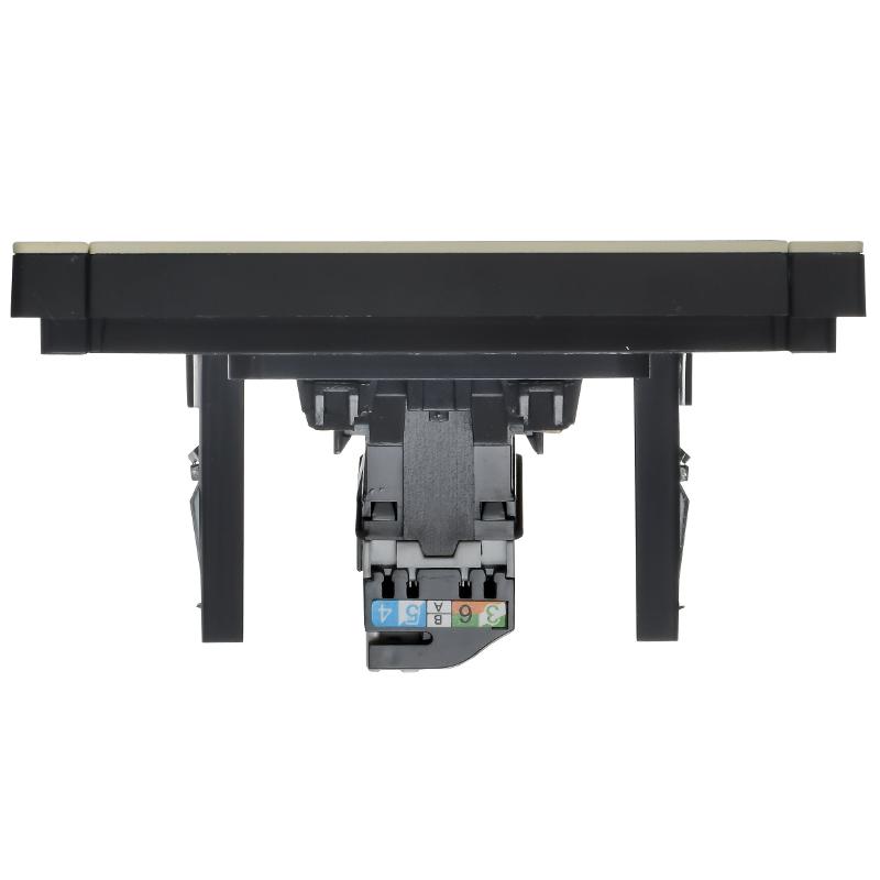 FORTE&PIANO Розетка комп. RJ45 кат.5E FP832M металл серый сланец  | FP-K10-1-M-K41 | IEK — миниатюра 5