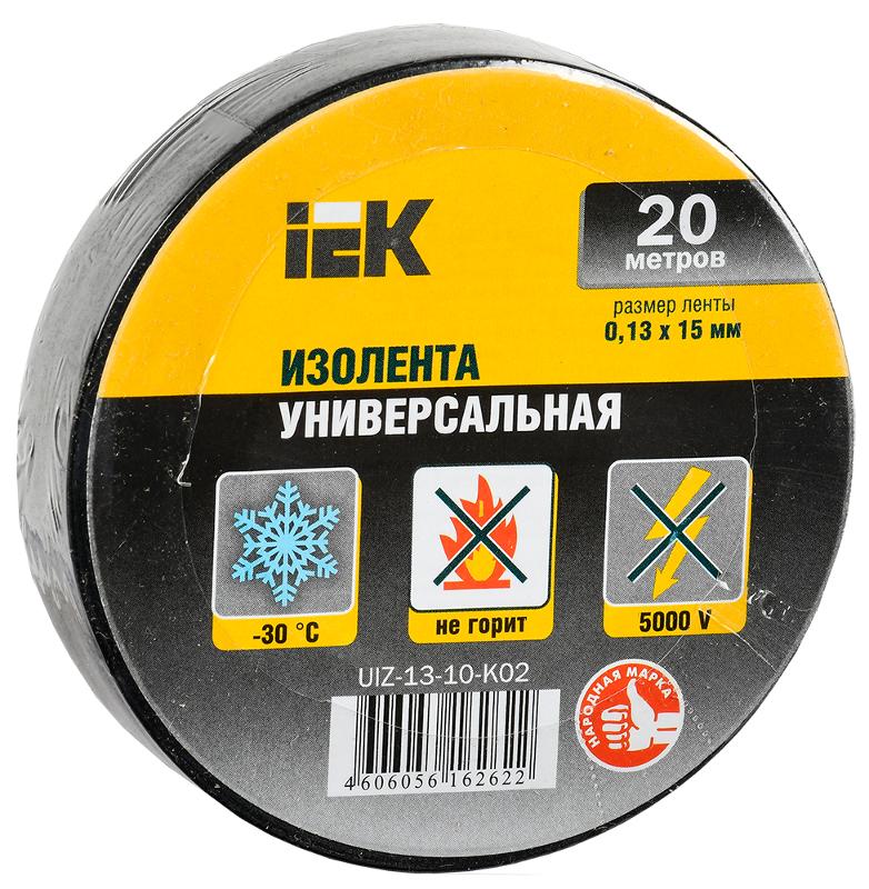 Изолента 0,13х15 мм черная 20 метров  | UIZ-13-10-K02 | IEK — IEK (ИЭК)