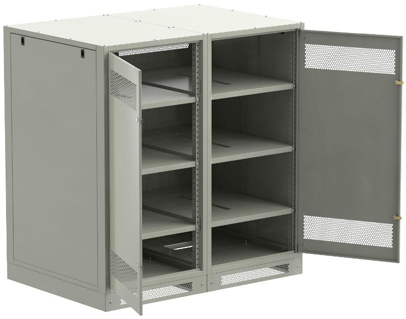 ITK LINEA B Шкаф (пустой) 1450х1400мм дверь двуст. мет. сер. | LB35-14H49-2M | ITK — фото 1 | Sento