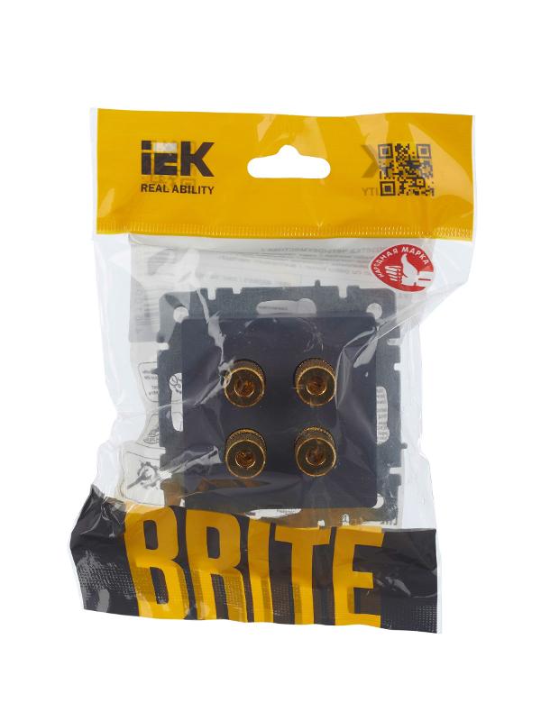 BRITE АудиоРозетка 4-местная РА10-БрМ маренго | BR-S40-K35 | IEK — миниатюра 6