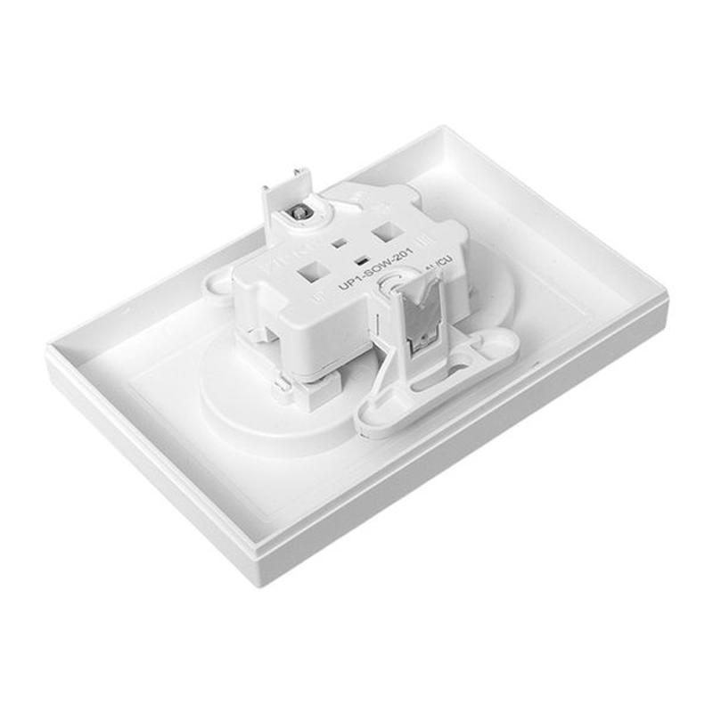 Механизм розетки двойной, 16А, без заземления, со шторками, с рамкой, белый Эпика EKF | UP1-SOW-201 | EKF — миниатюра 10