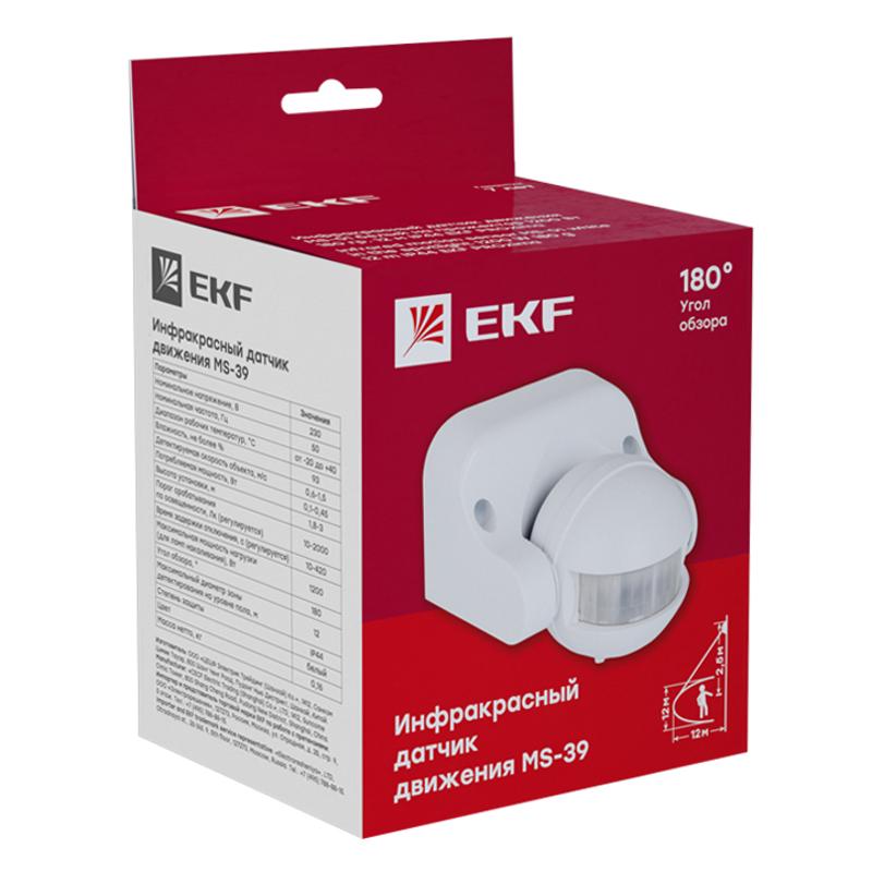 Датчик движения ИК настенный 1200Вт 180гр. до 12м IP44 MS-39 PROxima | dd-ms-39 | EKF — миниатюра 2