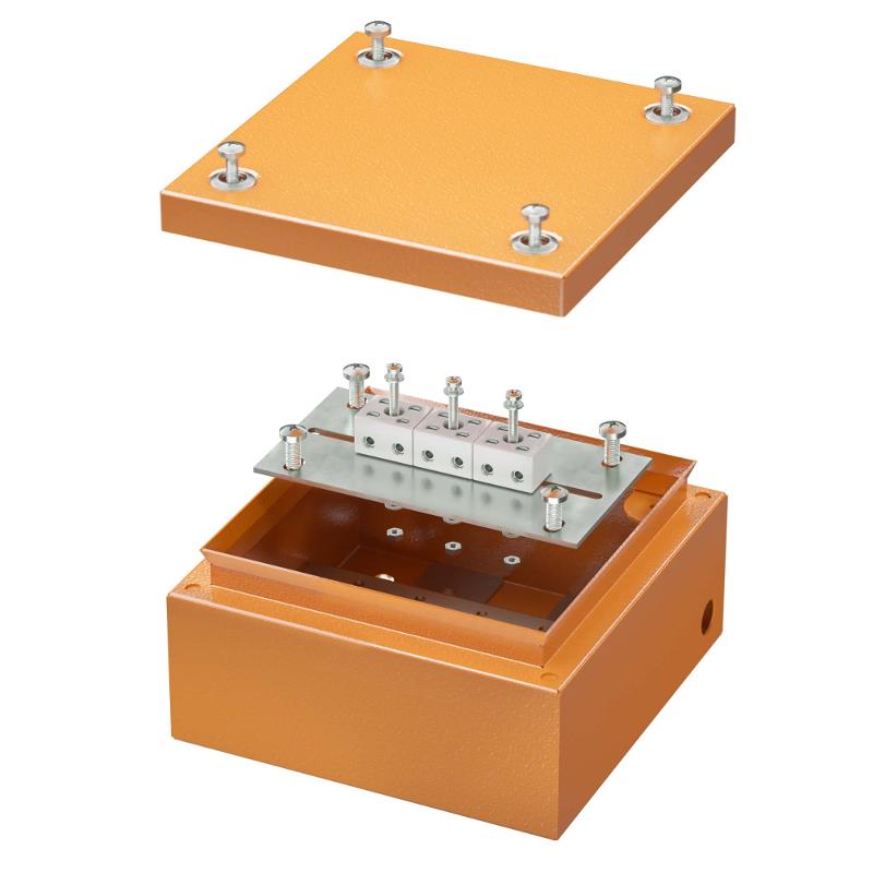 Коробка распределительная стальная FS огн., IP66,150х150х80мм,6р, 450V,6A, 4мм.кв. с гладкими стенками и клеммниками | FSB30604 | DKC — DKC (ДКС)