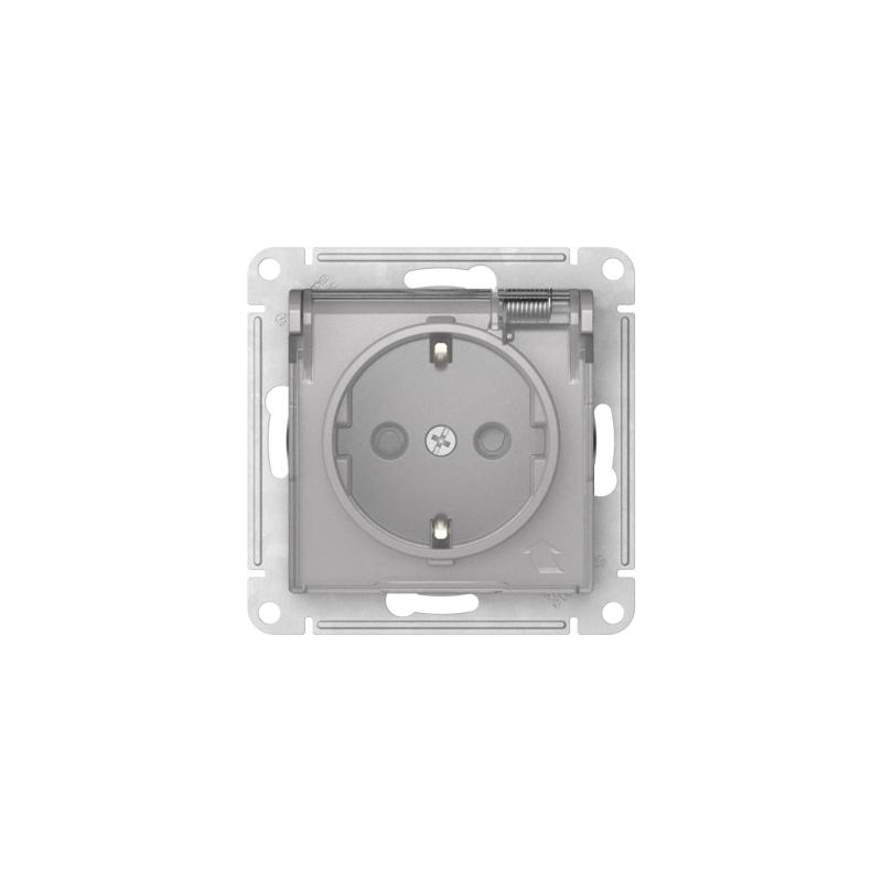 AtlasDesign Aqua Алюминий Розетка с заземлением со шторками с прозрачной крышкой, 16А,IP44, механизм, быстрозажимные клеммы | ATN440346S | SE — миниатюра 4