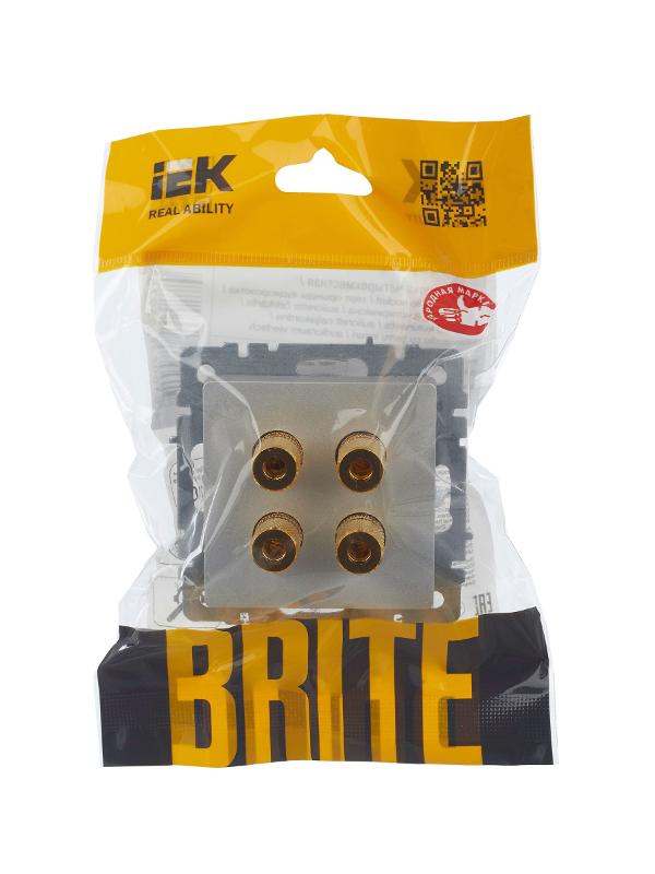 BRITE АудиоРозетка 4-местная РА10-БрА алюминий | BR-S40-K47 | IEK — миниатюра 8