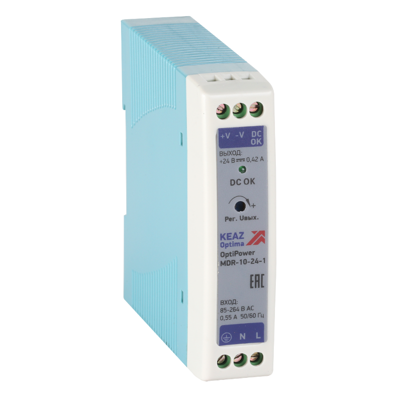 Блок питания OptiPower MDR-10-24-1 | 284538 | КЭАЗ — КЭАЗ (Курский электроаппаратный завод)