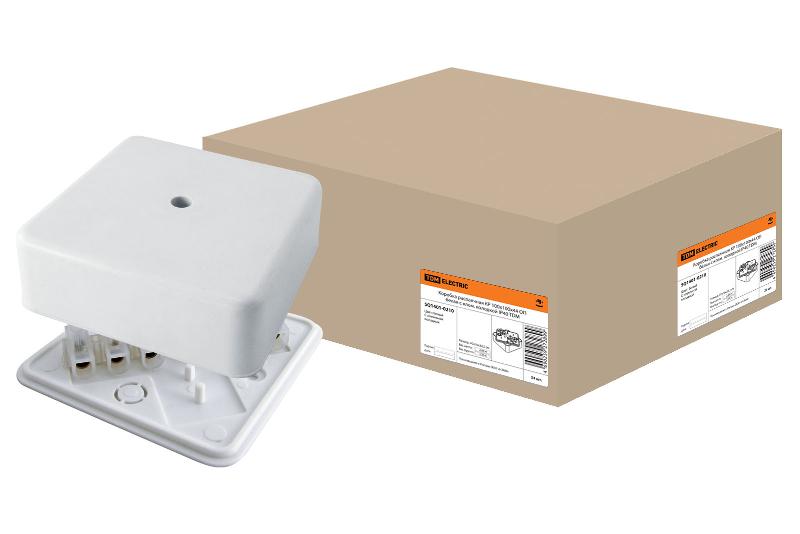 Коробка распределительная КР 100х100х44 о/п с клем. колодкой белая IP40 | SQ1401-0210 | TDM — фото 1 | Sento
