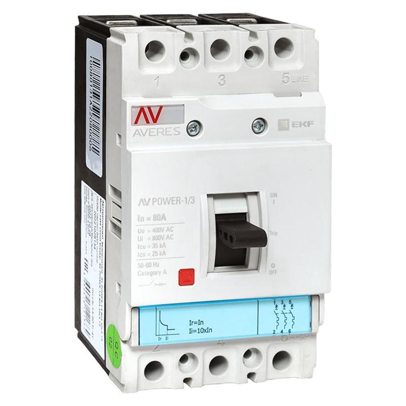 Выключатель автоматический AV POWER-1/3 80А 35kA TR — миниатюра 1
