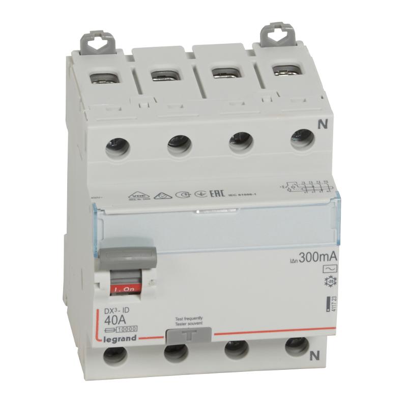 Выключатель дифференциальный (УЗО) DX3-ID 4п 40А 300мА тип AC | 411723 | Legrand — Legrand