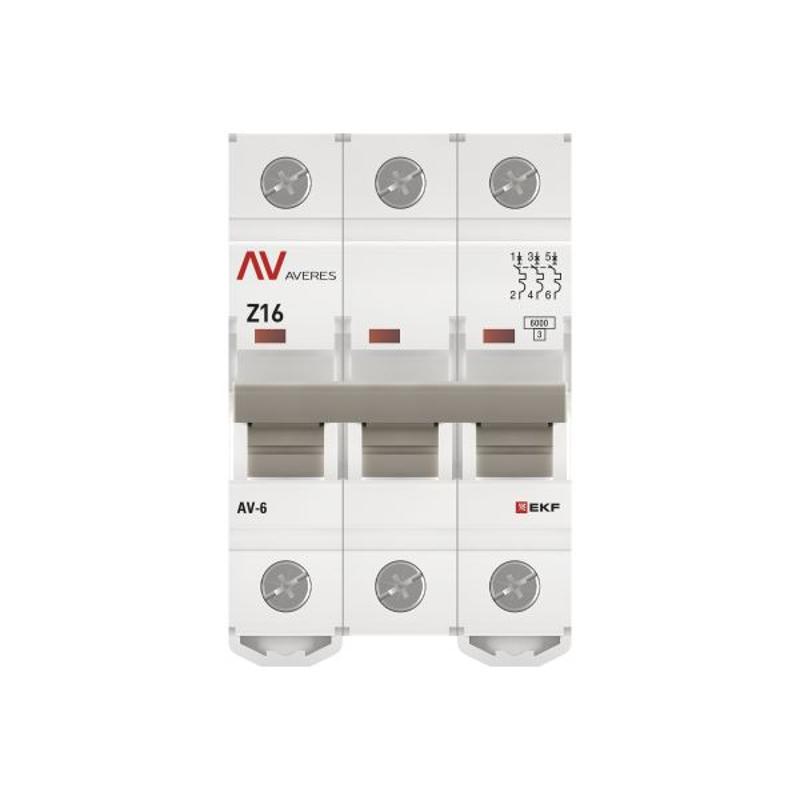 Выключатель автоматический AV-6 3P 16A (Z) 6kA AVERES | mcb6-3-16Z-av | EKF — миниатюра 4